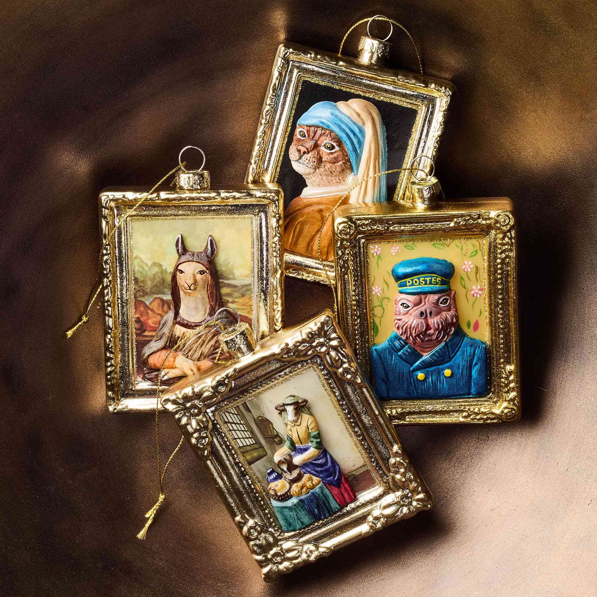 Dapper Kangaroo Glass Ornament