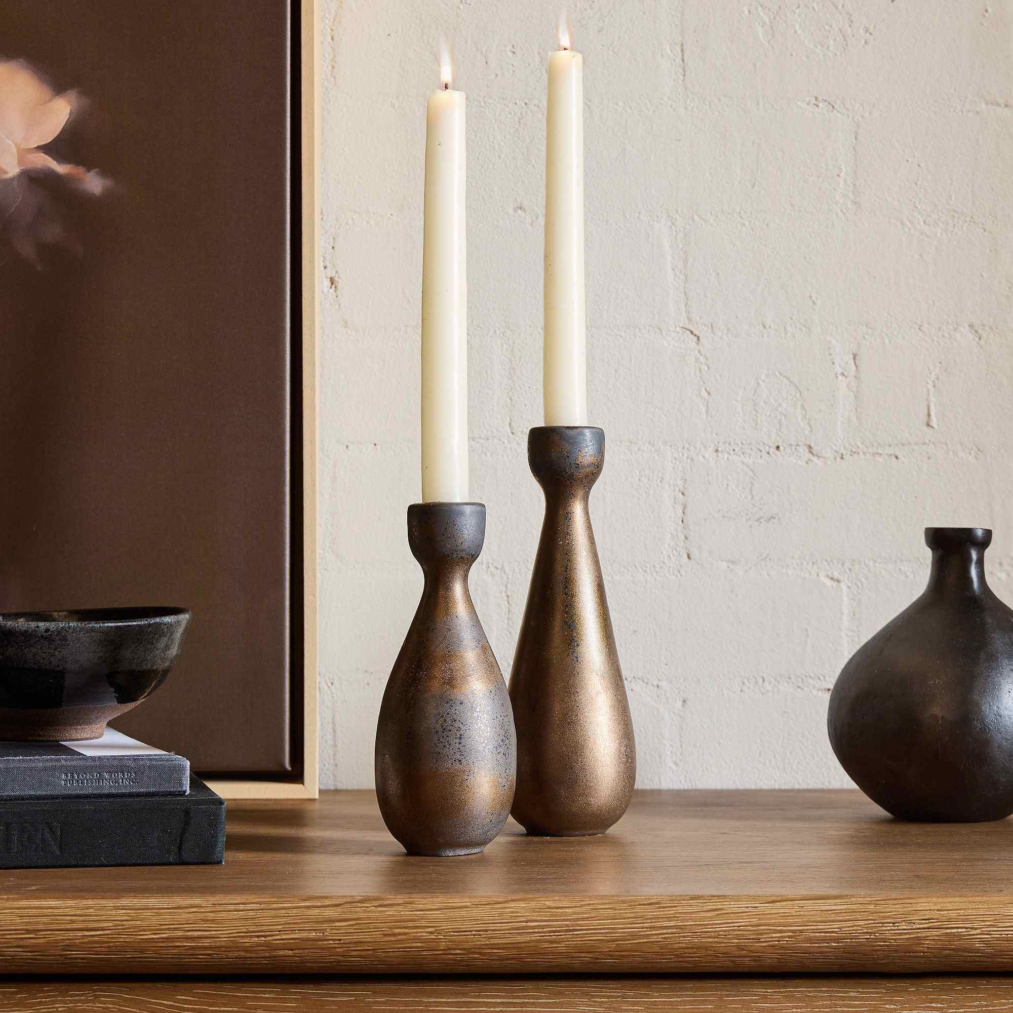 Sorrel Metallic Taper Holders