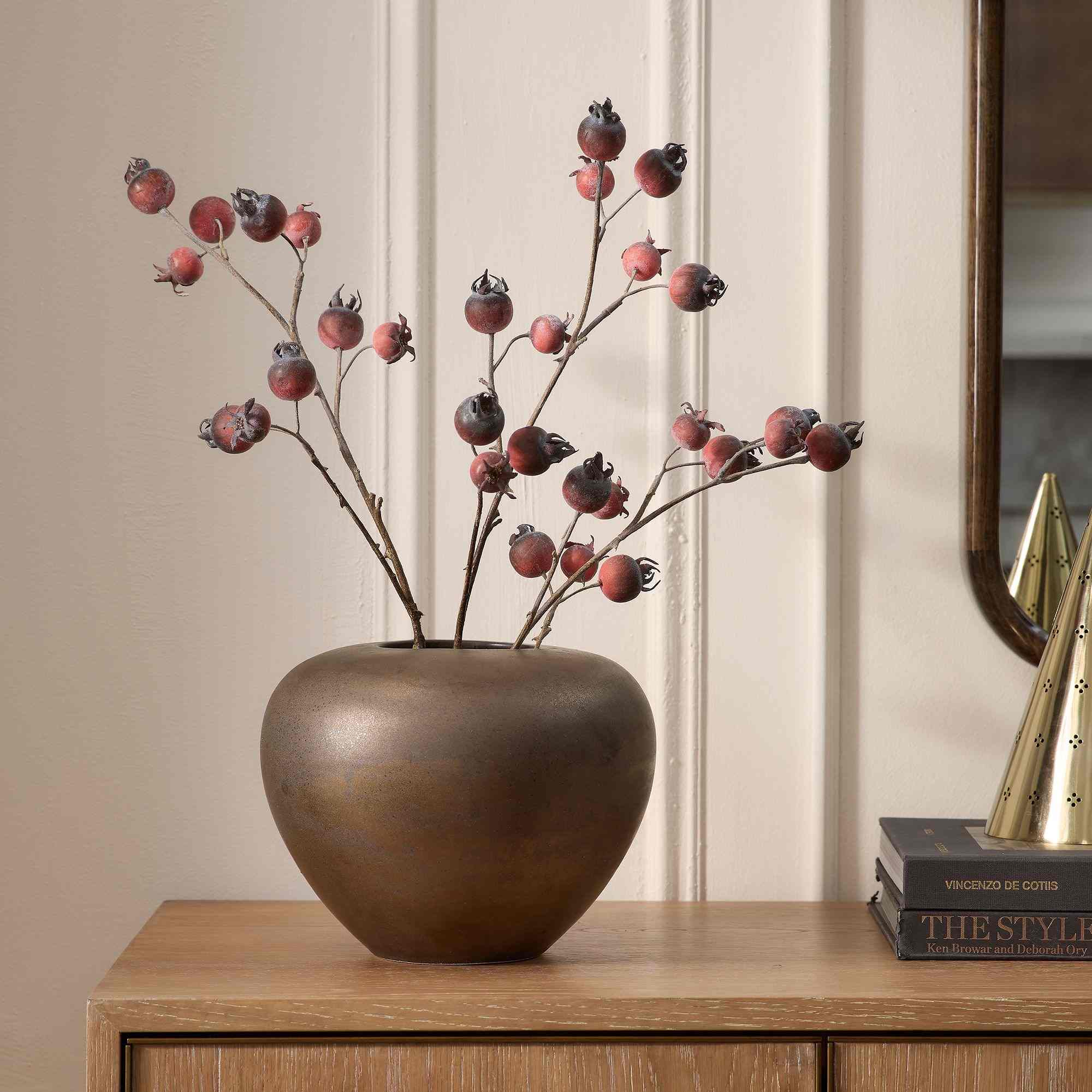 Faux Rosehip Branch Bundle