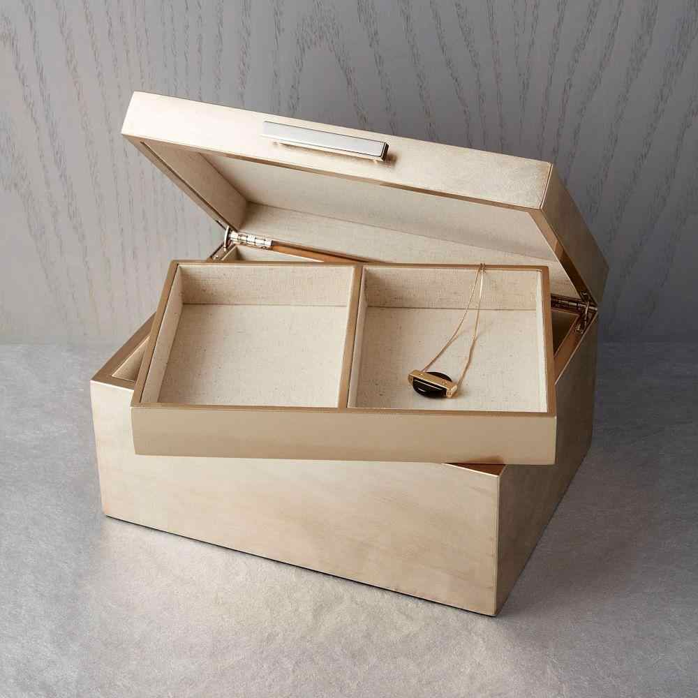 Mid-Century Jewelry Box - Large (Champagne Lacquer)