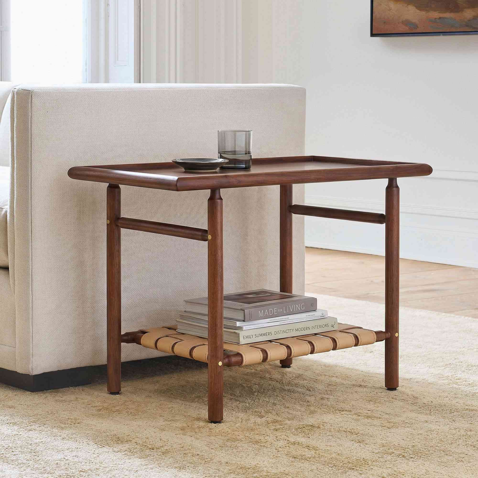 west elm | Aniya Woven Leather Side Table (29")