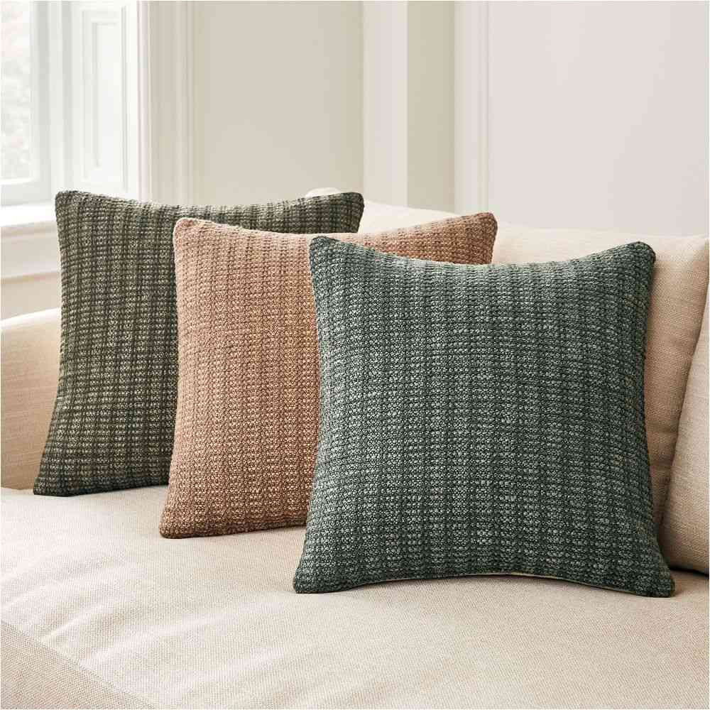 west elm | Mixed Slub Texture Pillow Cover, 20"x20", Jade