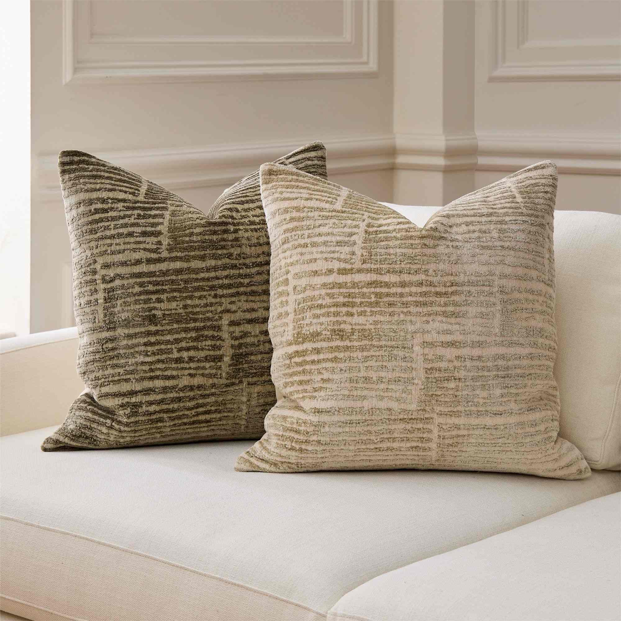 Striated Chenille Pillow Cover