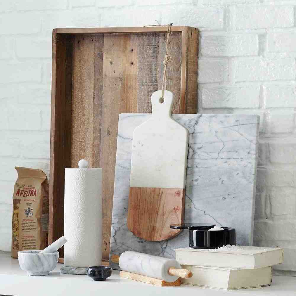 Marble + Wood Cutting Board