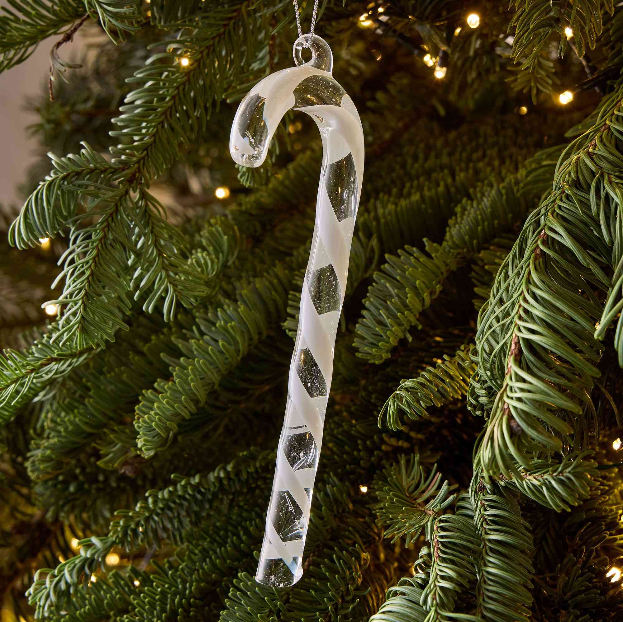 Glass Candy Cane Ornament