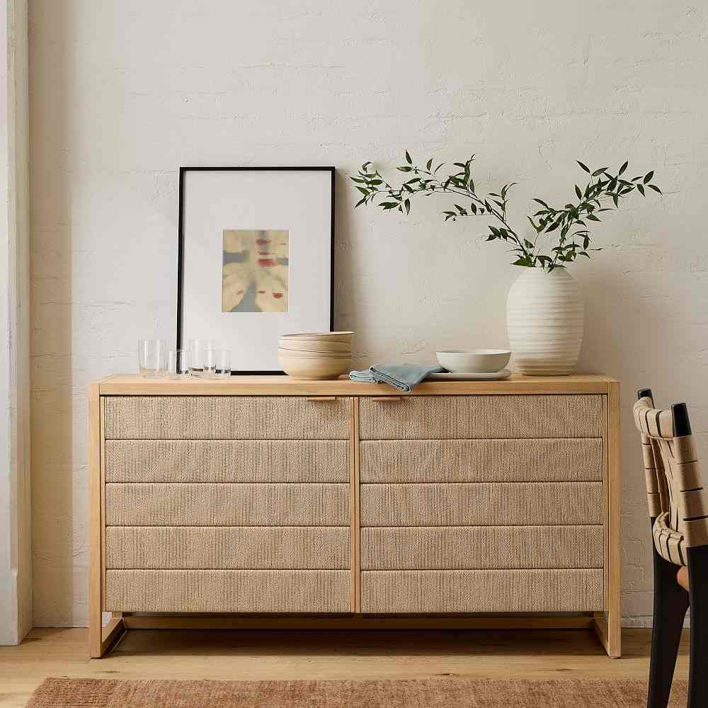 west elm | Kody Wood & Paper Cord Buffet (58")