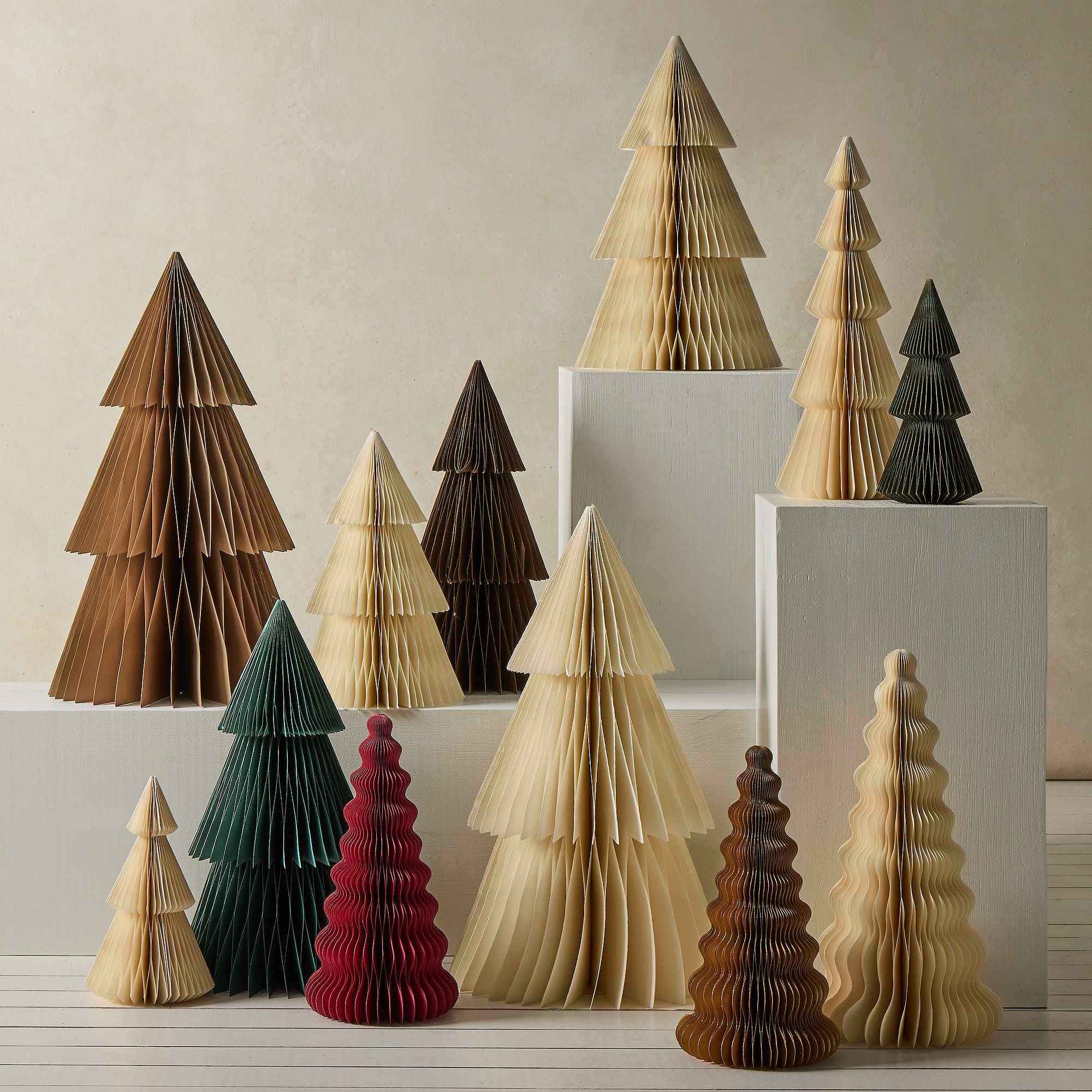 Neutral Decorative Paper Tabletop Trees