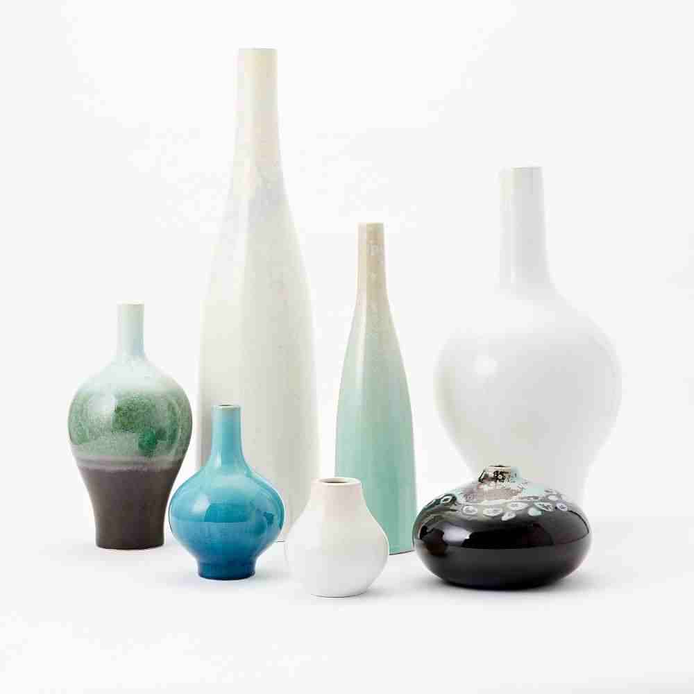 Reactive Glaze Vases - White