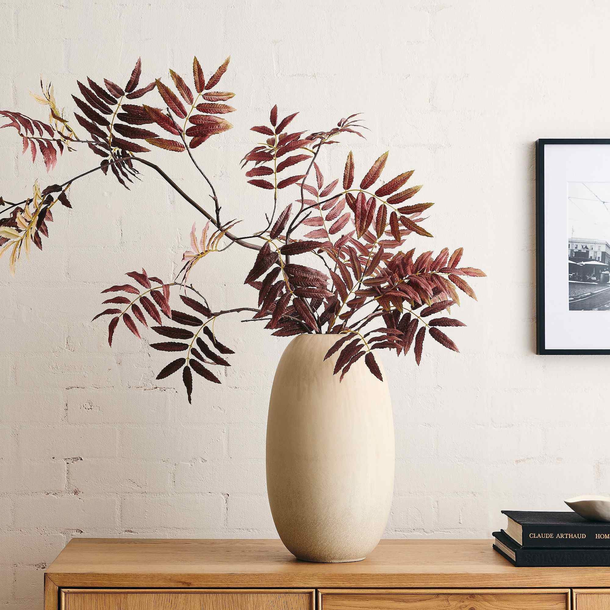 Faux Autumn Leaves Branch