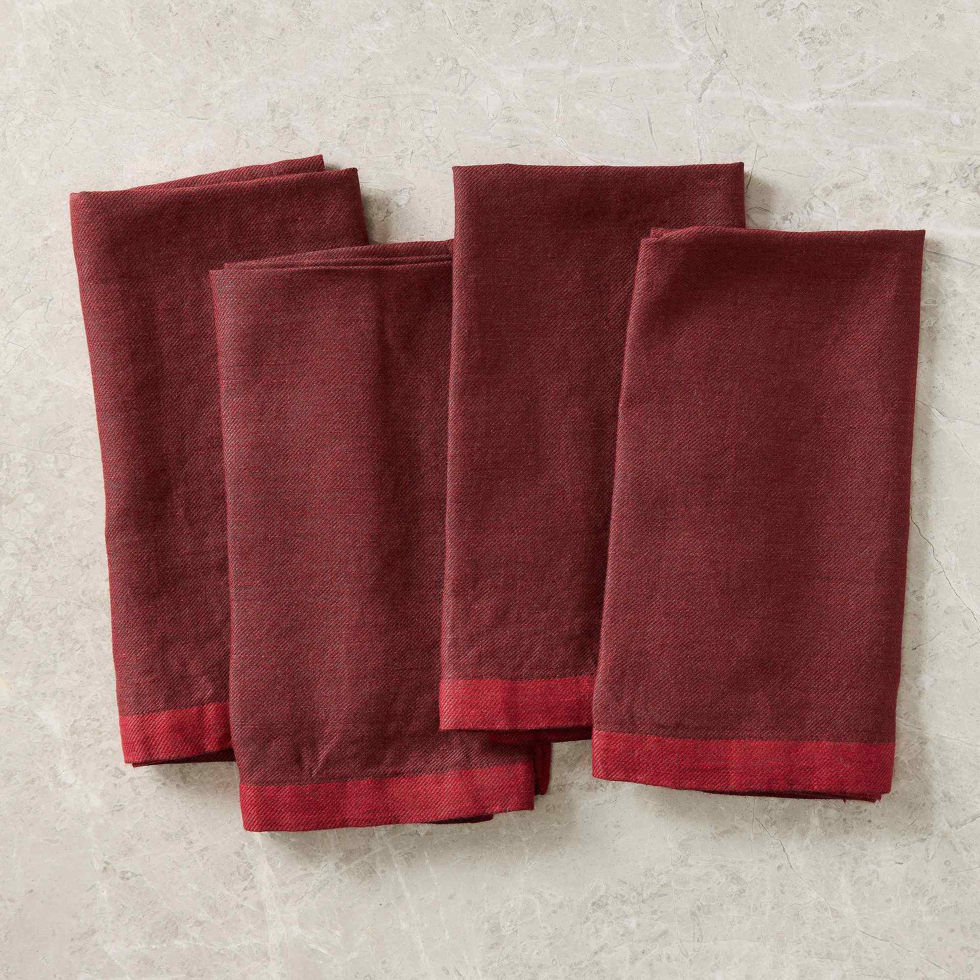 Contrast Border Metallic Napkin Sets