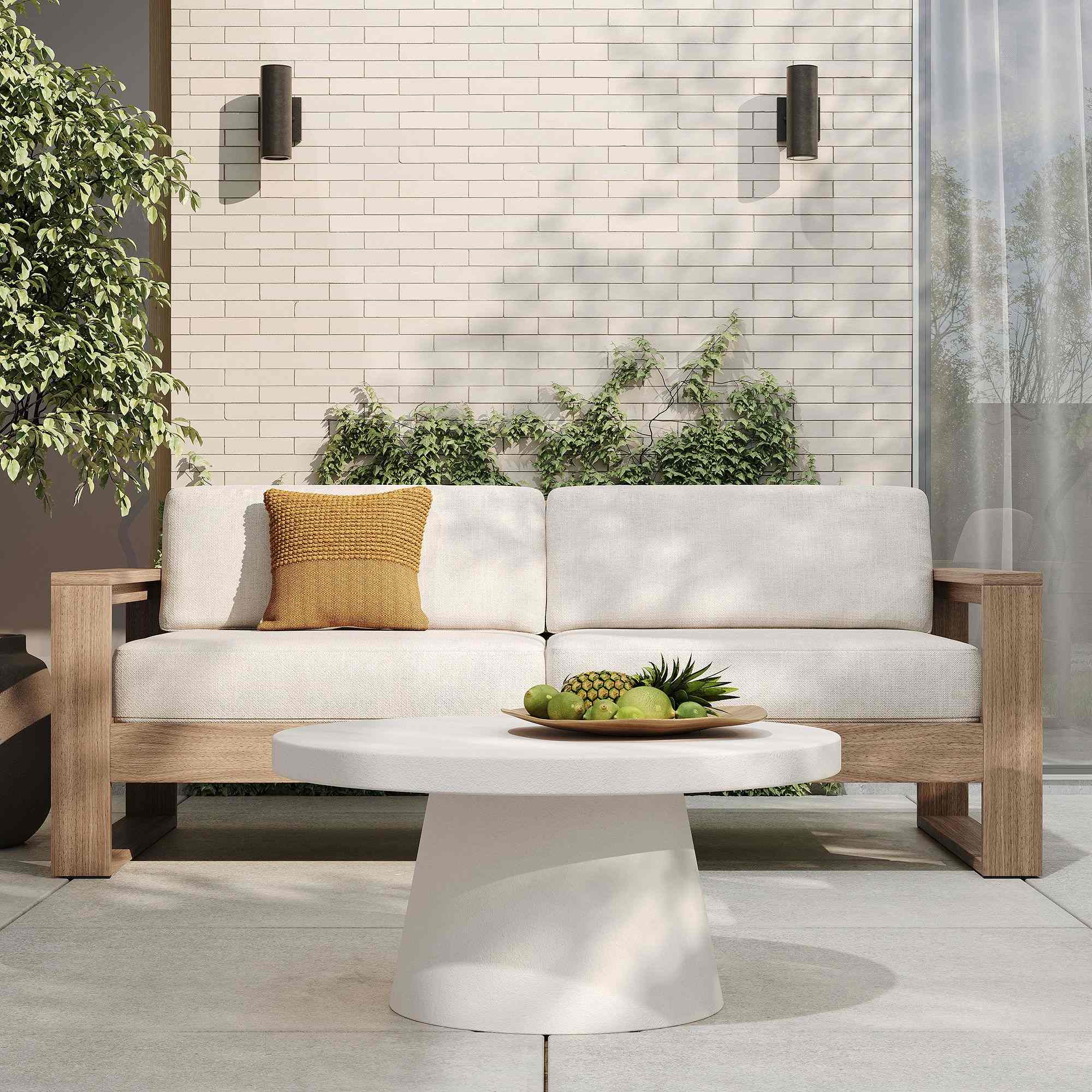 Portside Outdoor Sofa , Alabaster (75")