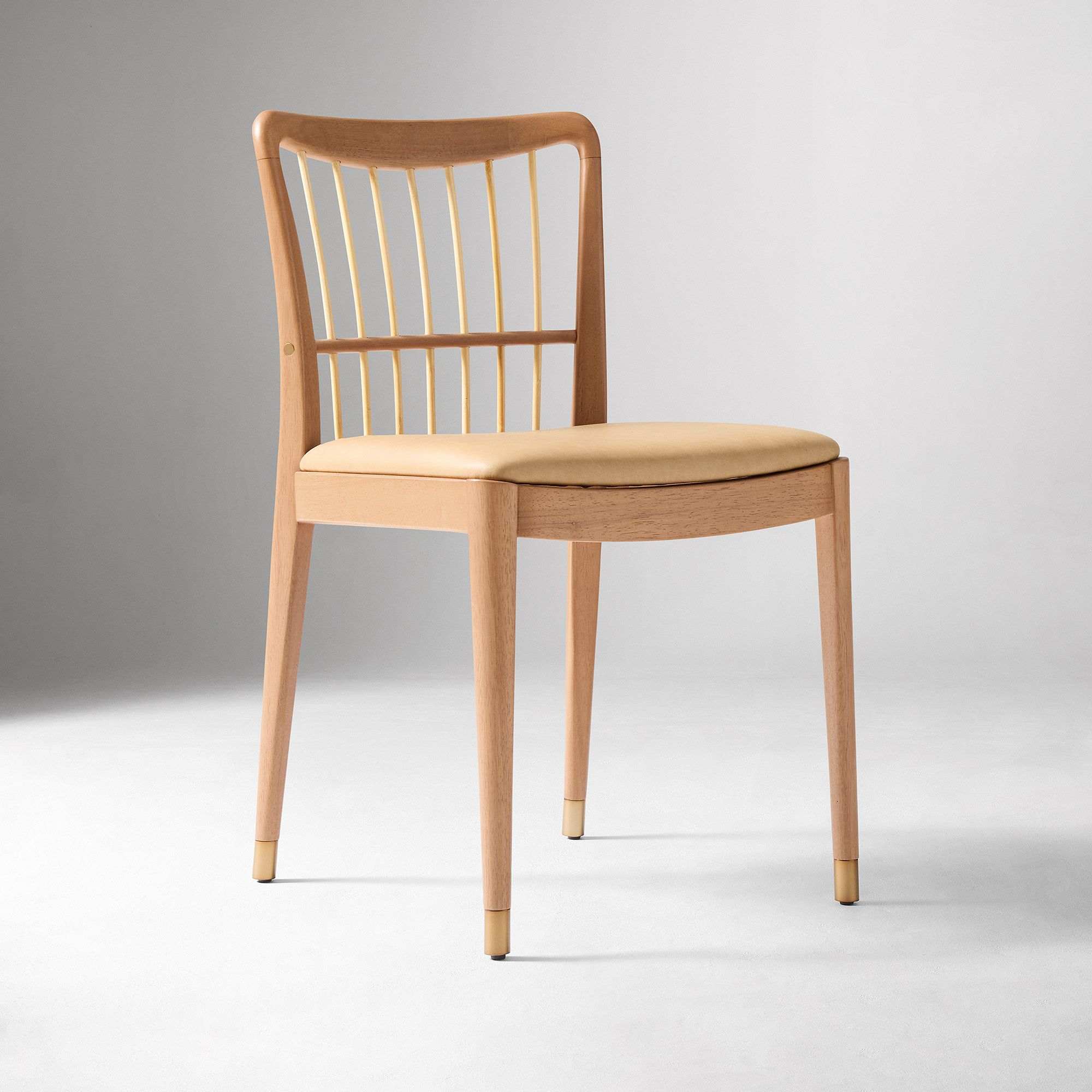 McKay Bamboo Spindle-Back Leather Dining Chair