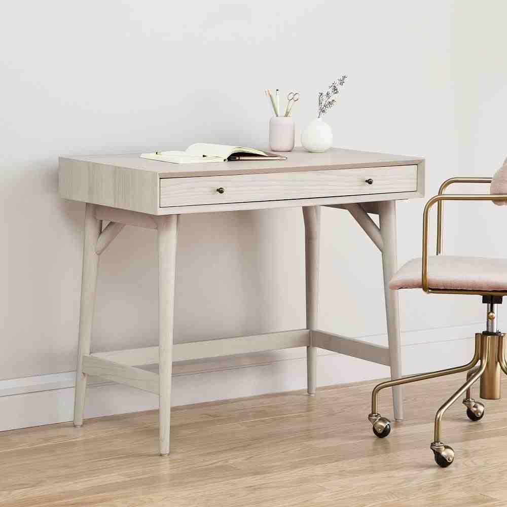 Mid-Century Mini Desk - Pebble