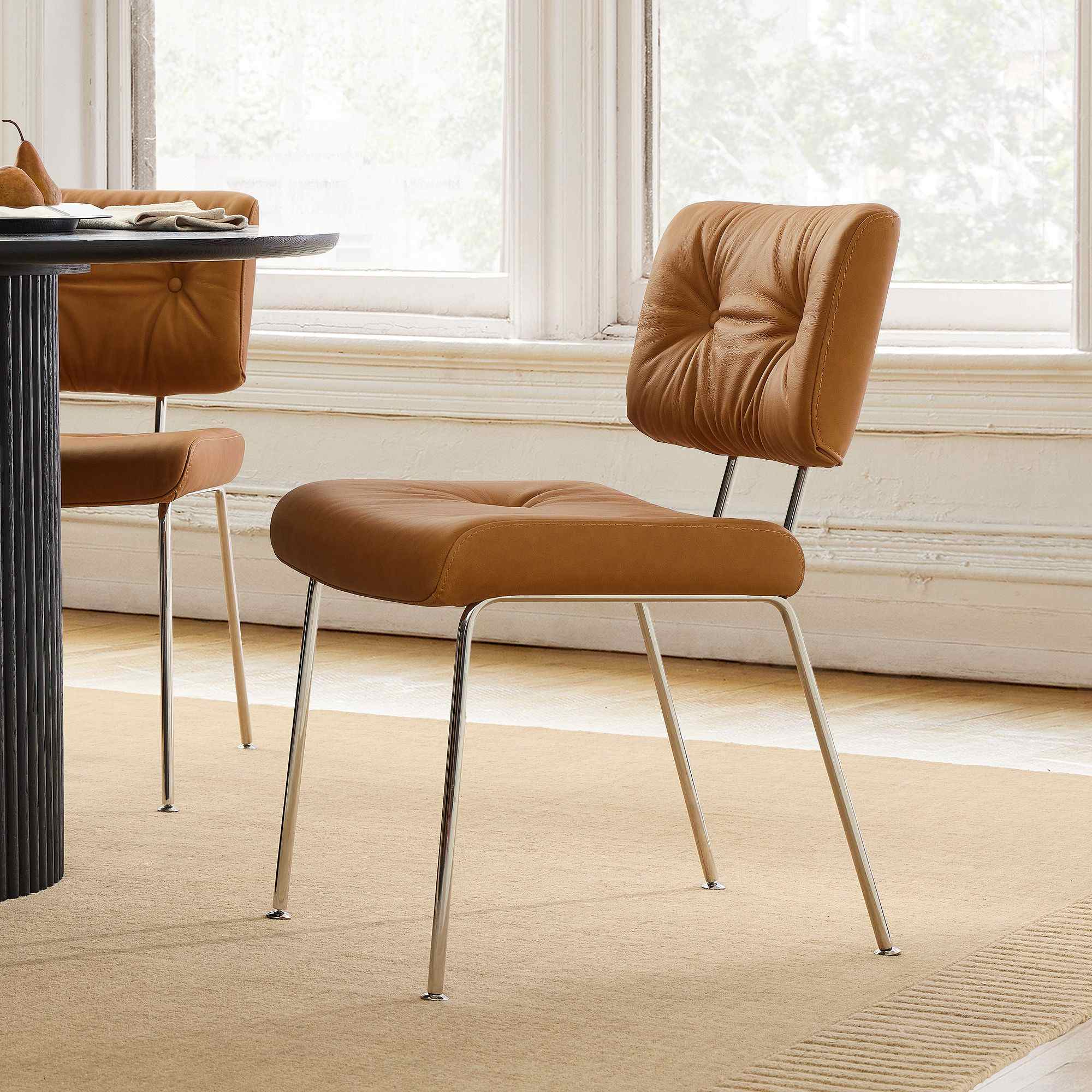 west elm | Colombo Tufted Leather Dining Chair
