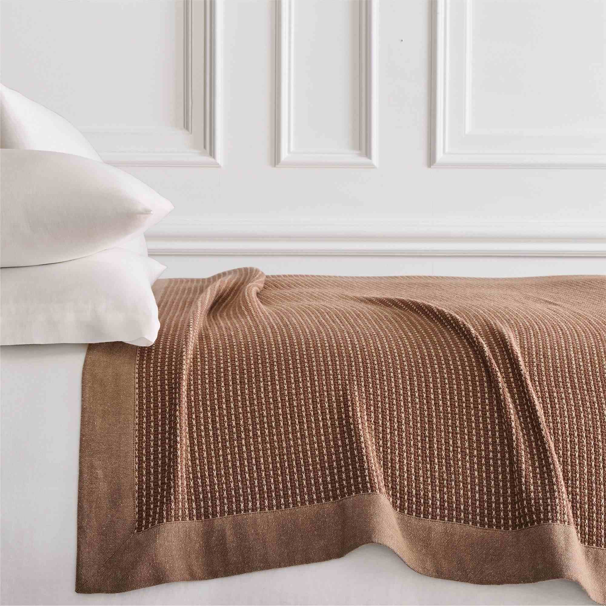 Two-Tone Cotton Linen Blanket