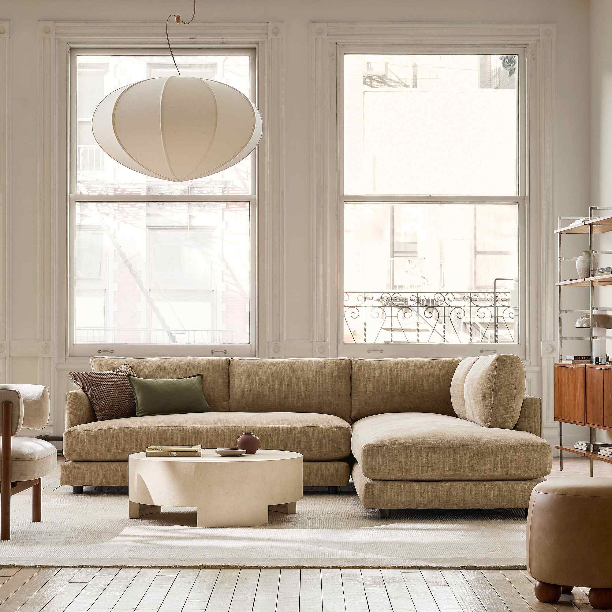 west elm | Haven 2-Piece Bumper Chaise Sectional, Tawny