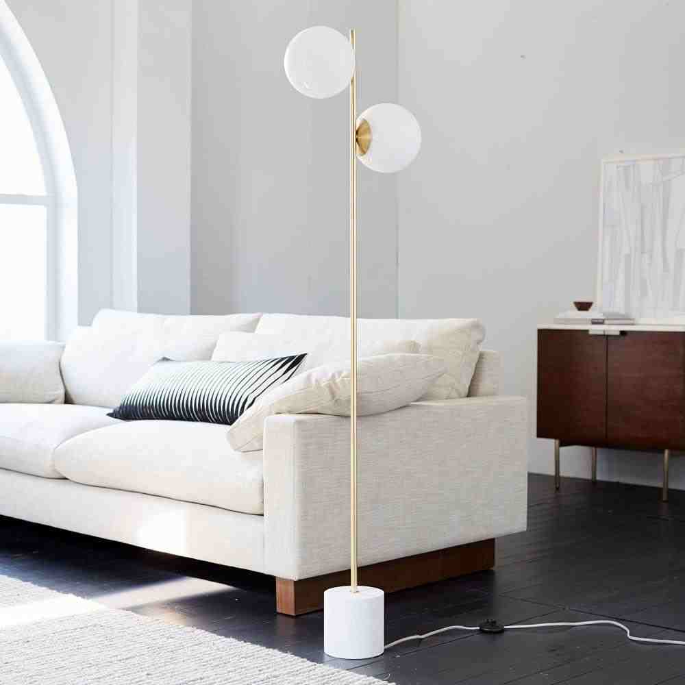 Sphere + Stem 2-Light Floor Lamp (62")