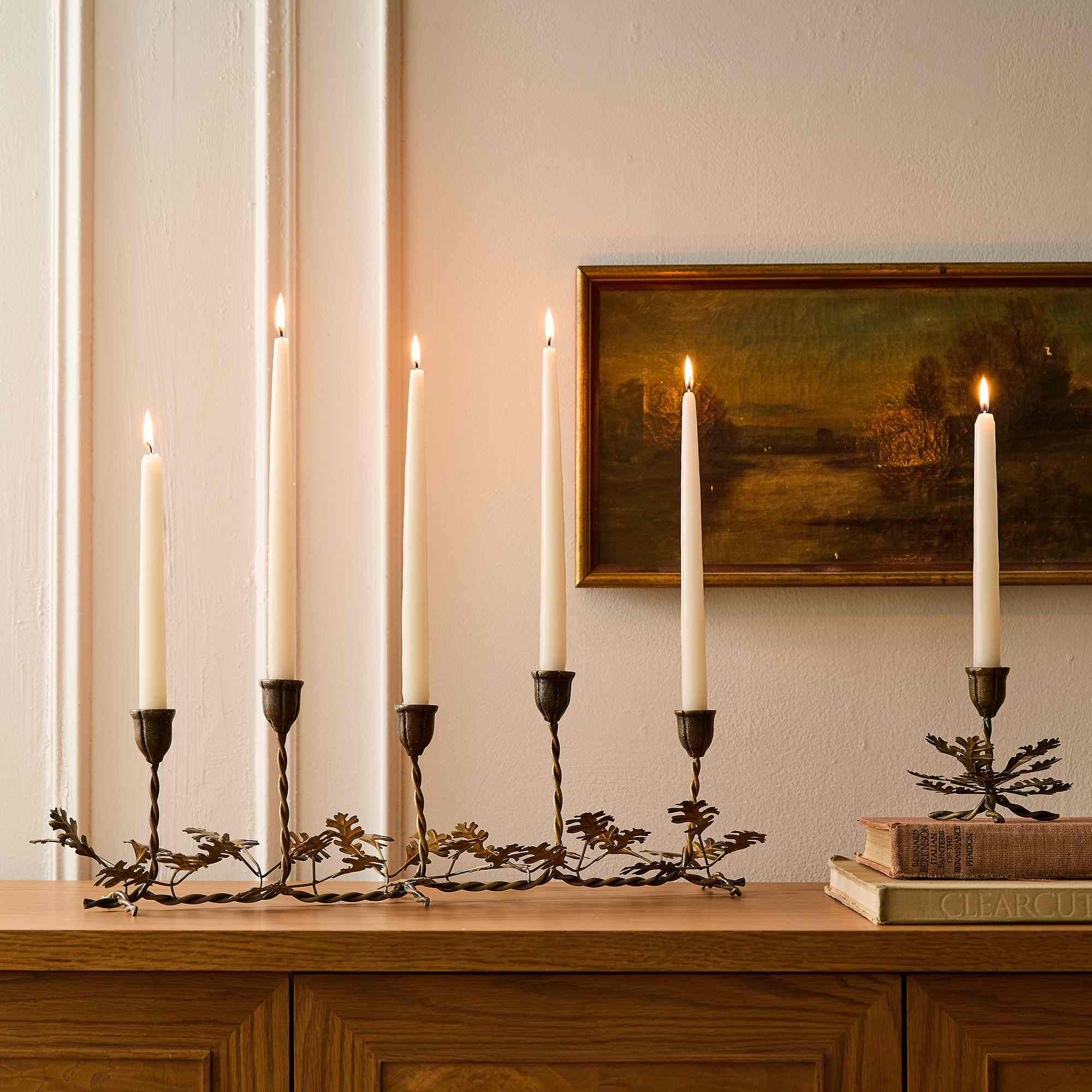 west elm | Theron Metal Botanical Candleholders