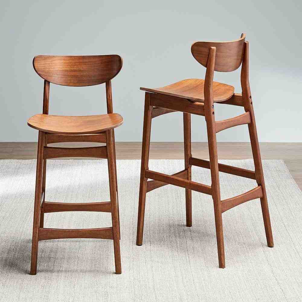 Classic Café Walnut Bar + Counter Stools