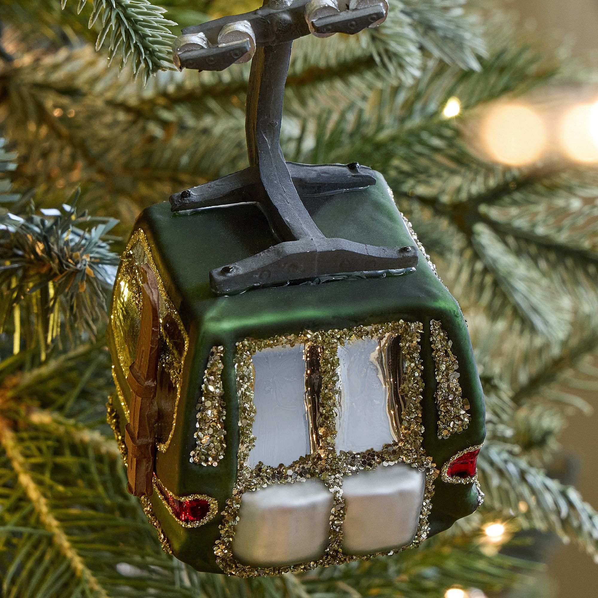 Glass Ski Gondola Ornament