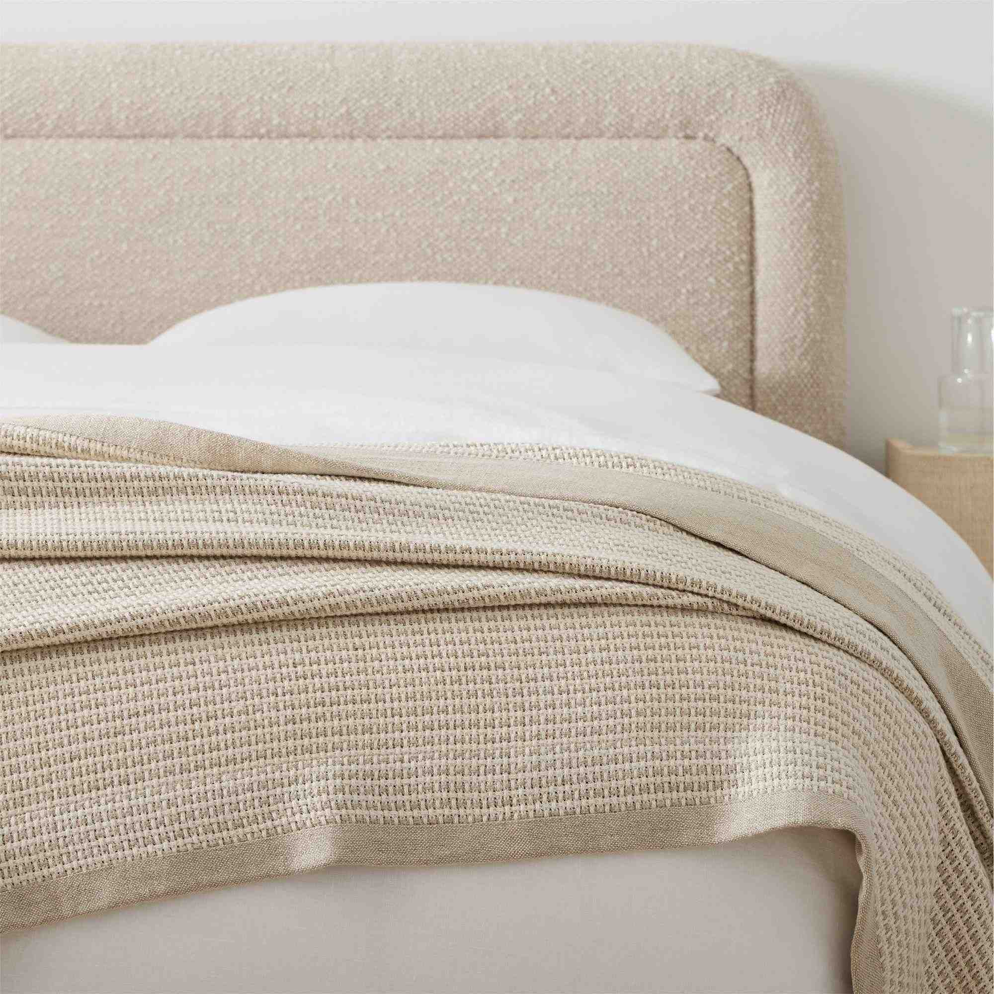Two-Tone Cotton Linen Blanket