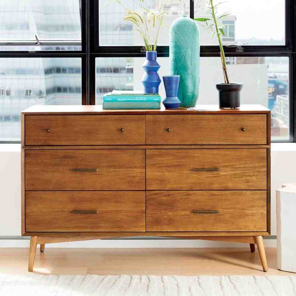 Mid-Century 6-Drawer Dresser - Acorn