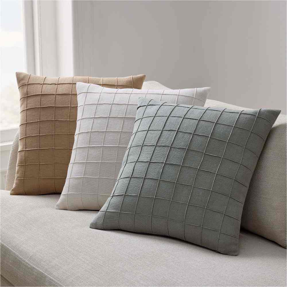 Windowpane Grid Pillow Cover