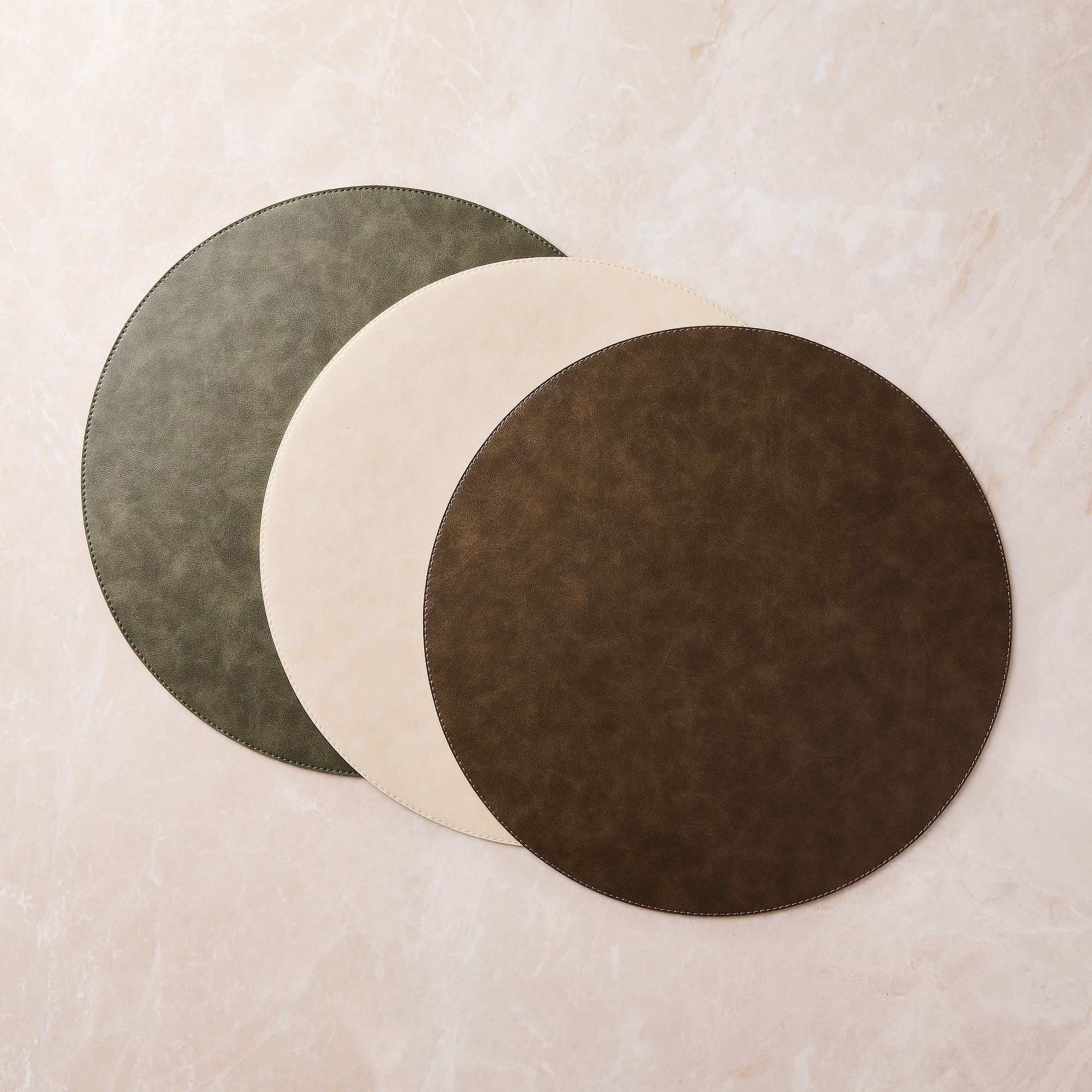west elm | Easy-Care Round Faux Leather Placemats