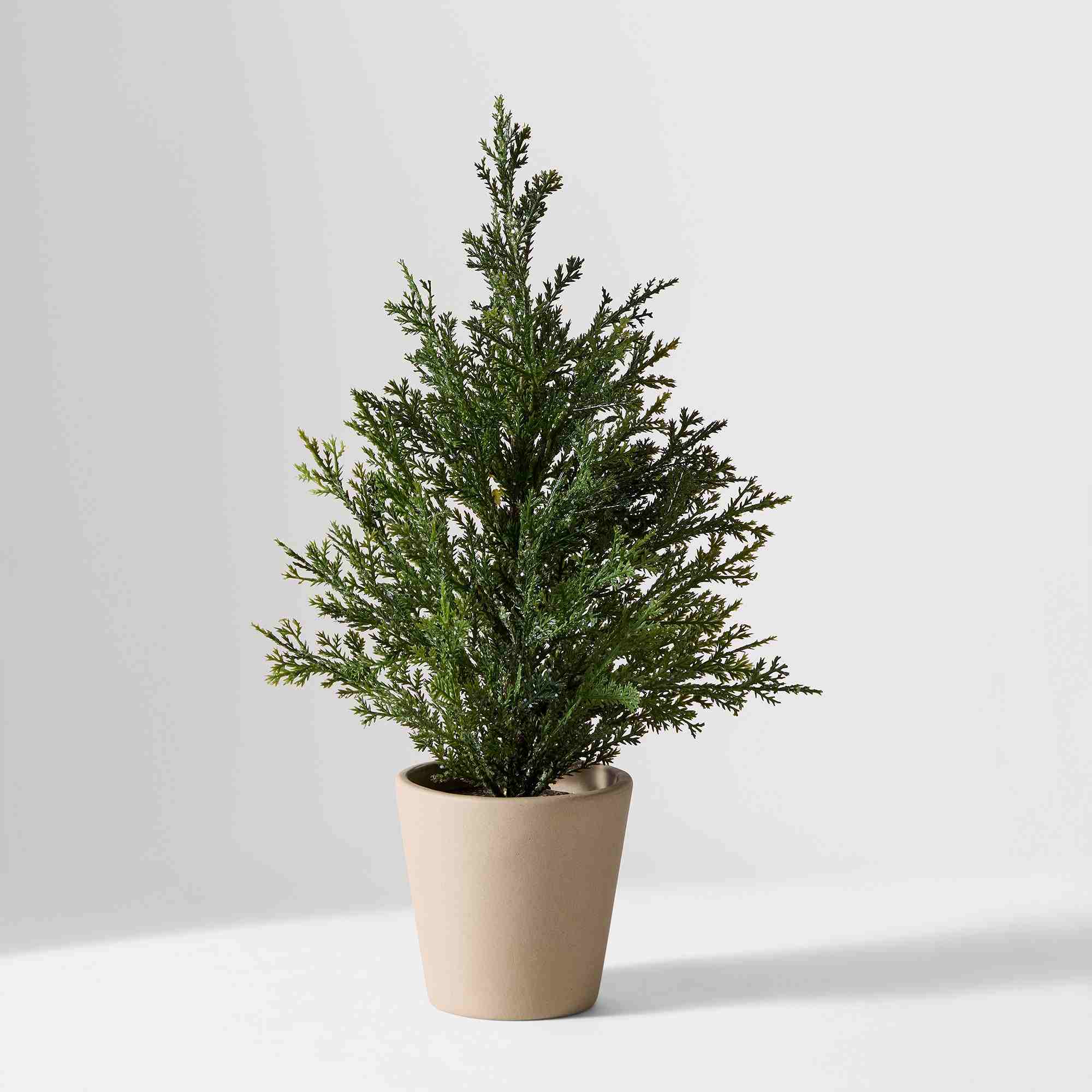 Faux Potted Subtle Glitter Pine Tabletop Tree