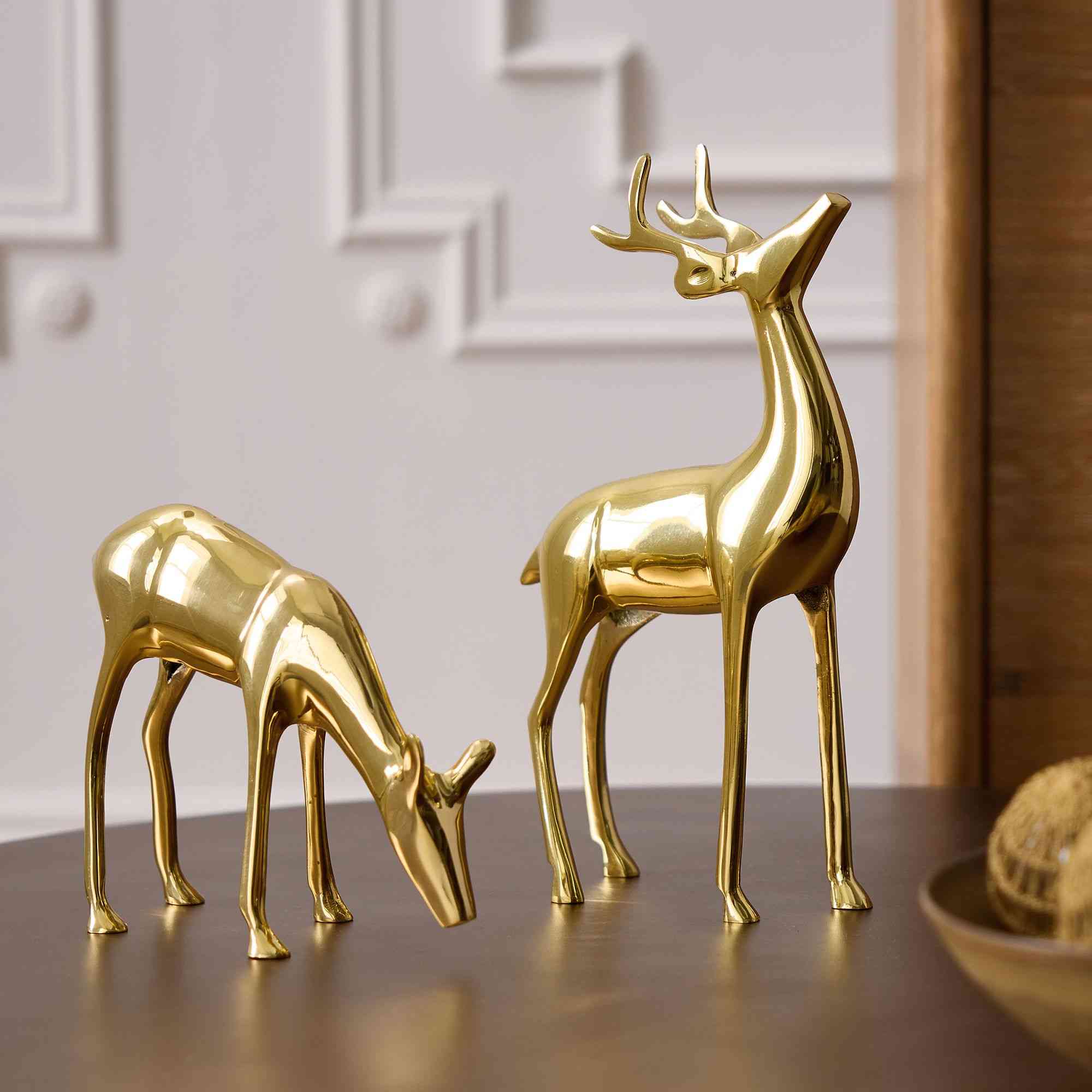 Metal Reindeer Objects - Brass
