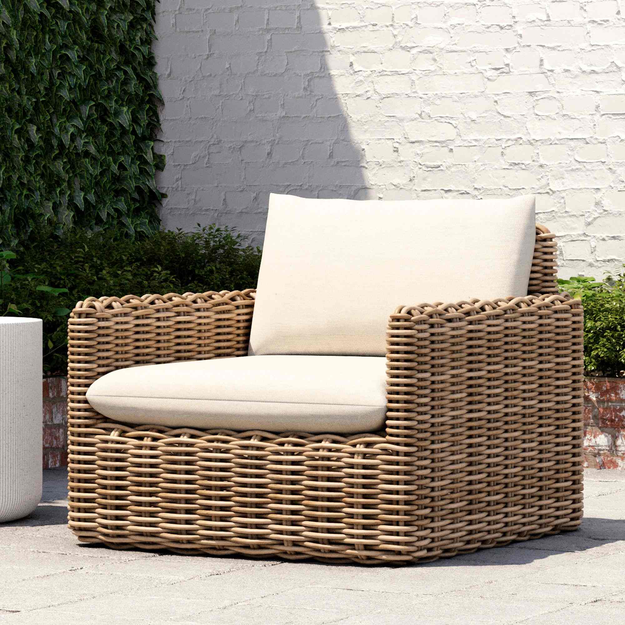 west elm | Westport Wicker Slim Profile Outdoor Lounge Chair