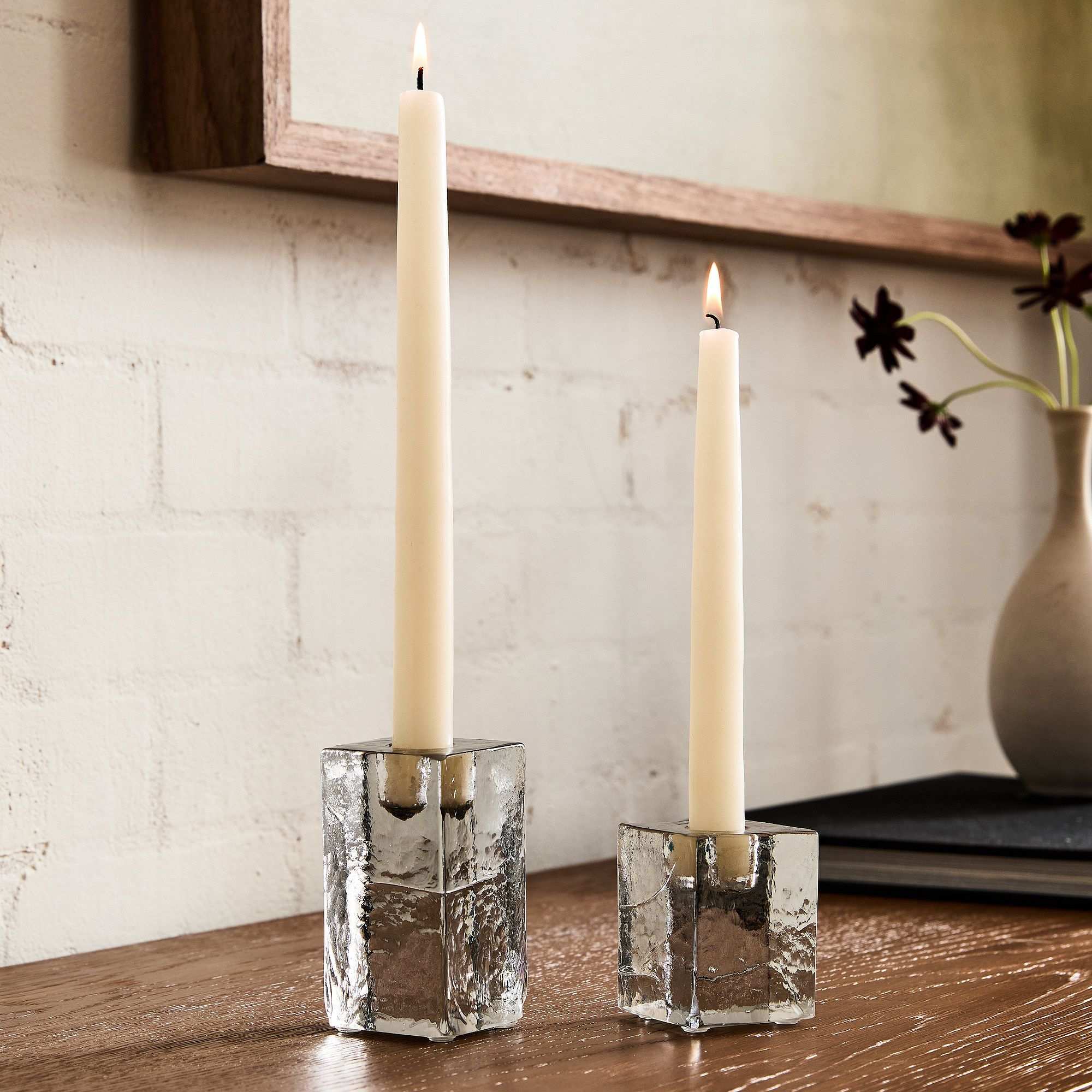 Cast Glass Taper Holders