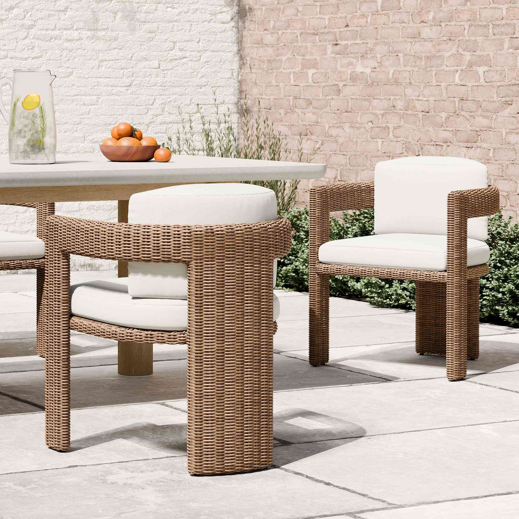 west elm | Westport Wicker Outdoor Barrel Dining Chair (Set of 2)
