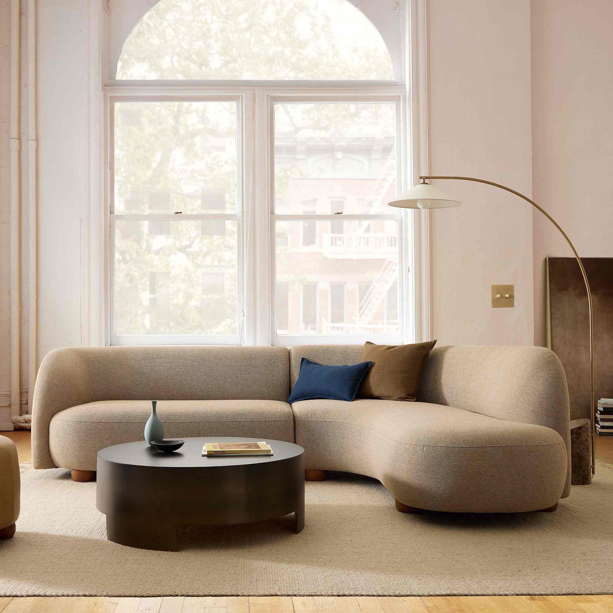 west elm | Laurent 2-Piece Wedge Chaise Sectional, Camel