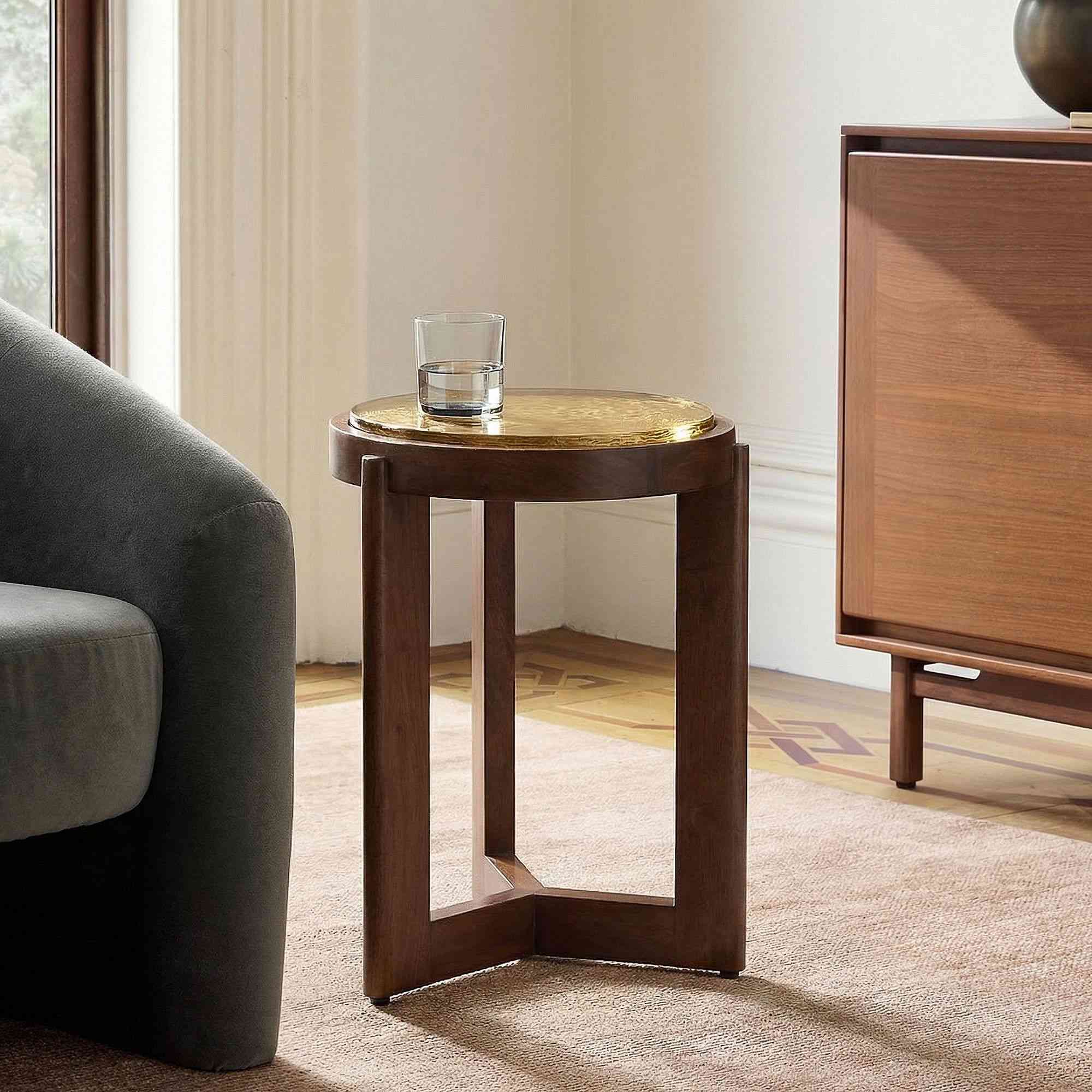 west elm | Fleurette Glass Top Side Table (14")