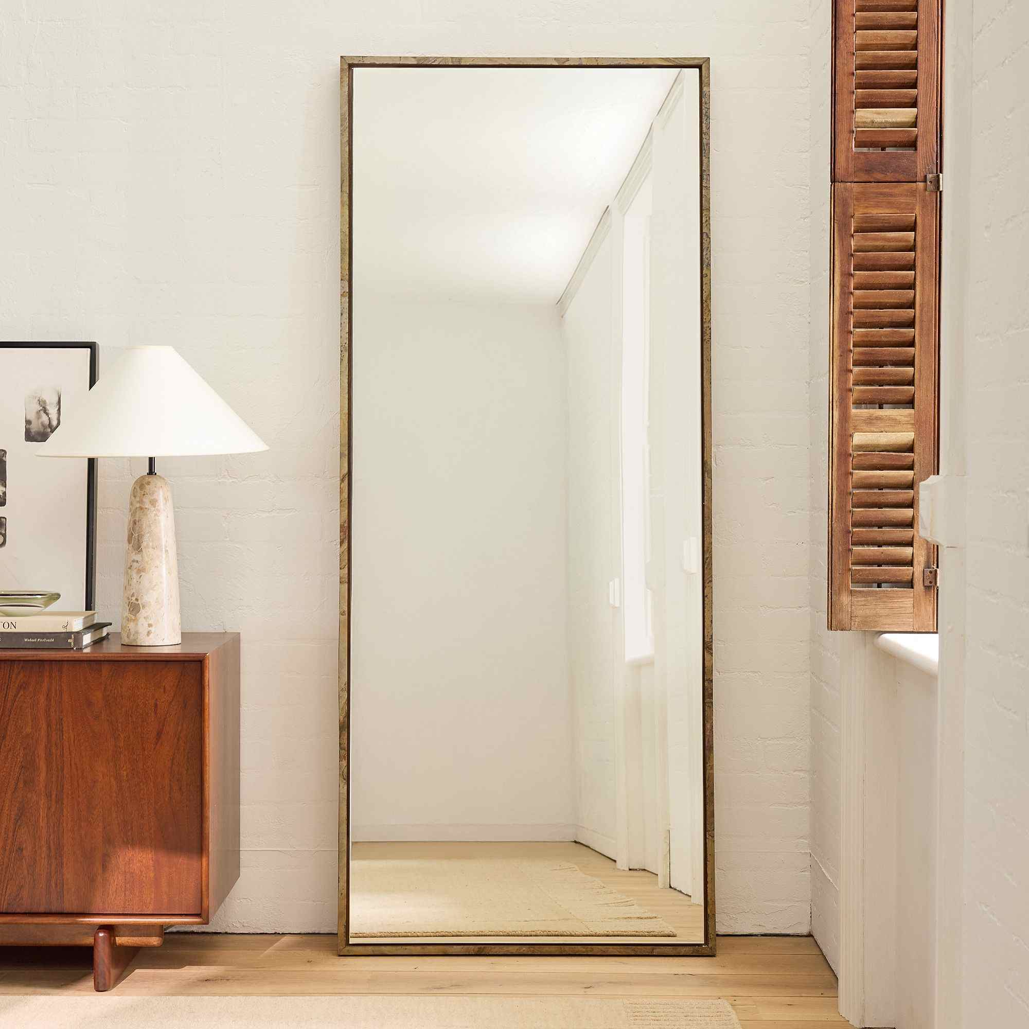 west elm | Stone Veneer Floor Mirror
