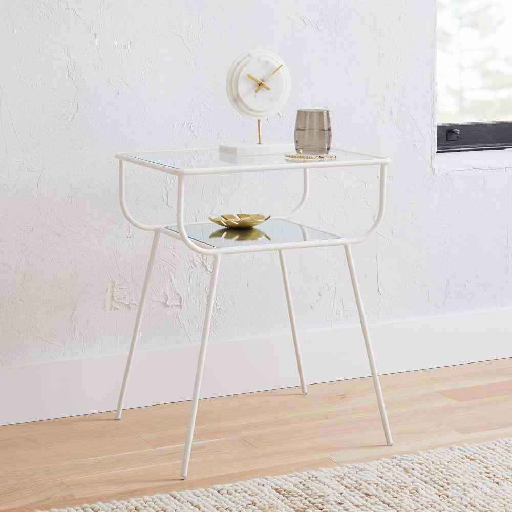 Curved Terrace Nightstand - White
