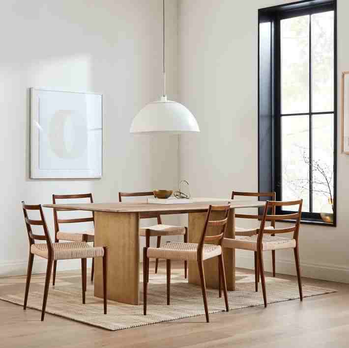Anton 86" Dining Table, Burnt Wax with Antique Brass Legs