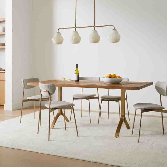 Avery Wishbone Dining Table, 74", Toffee