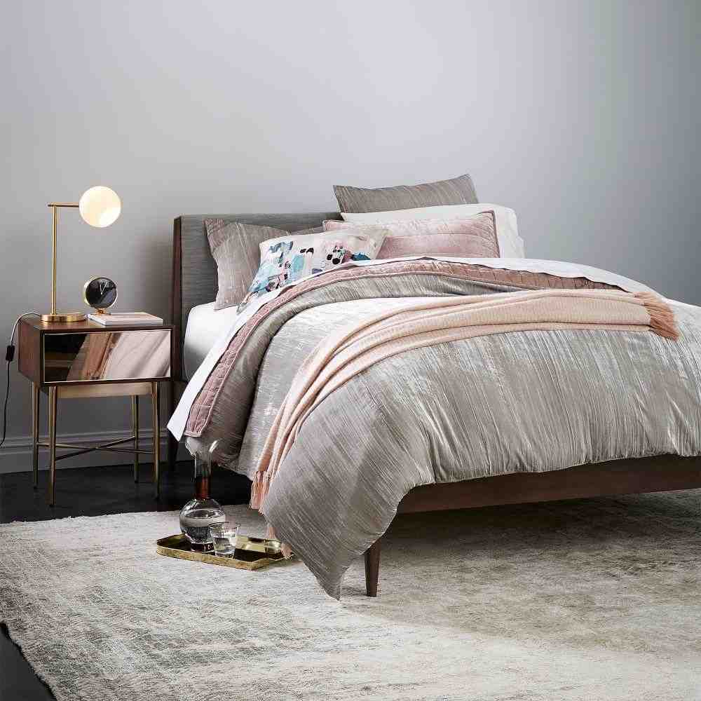 Crinkle Velvet Duvet Cover + Shams