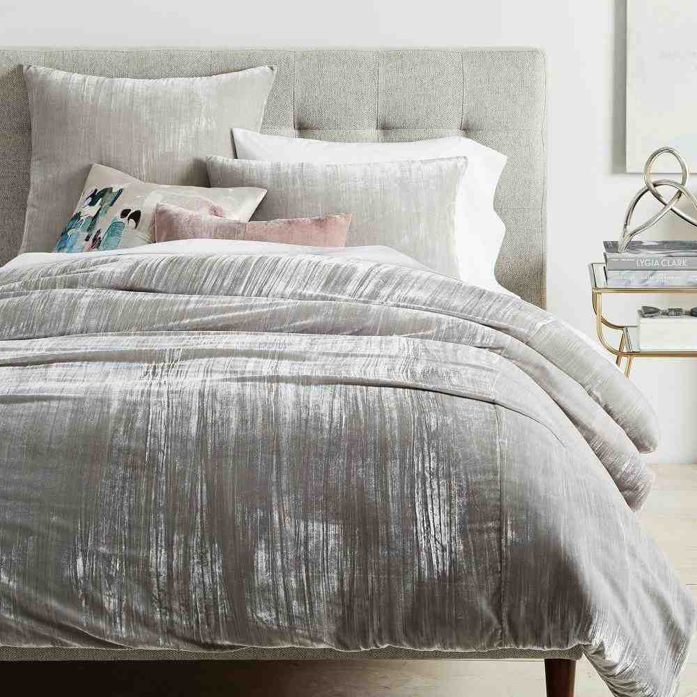 Crinkle Velvet Duvet Cover + Shams