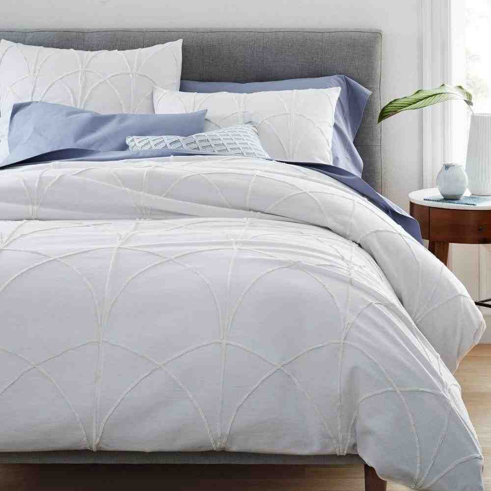 Chenille Applique Duvet Cover & Shams