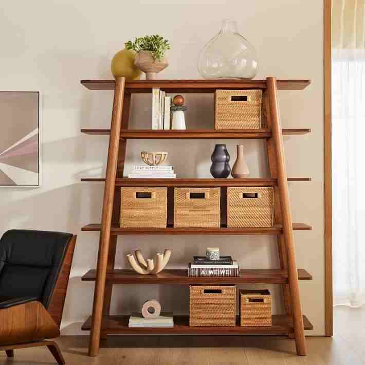Calgary Solid Wood Bookshelf Cool Walnut (60")