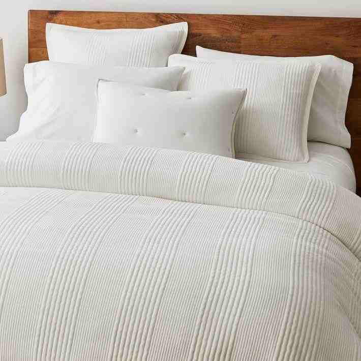 Jersey Linear Duvet, White