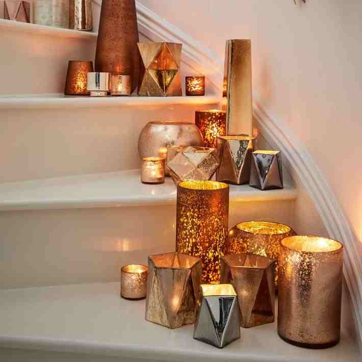 west elm | Crosshatch Textured Mercury Glass Votive Holder , Individual
