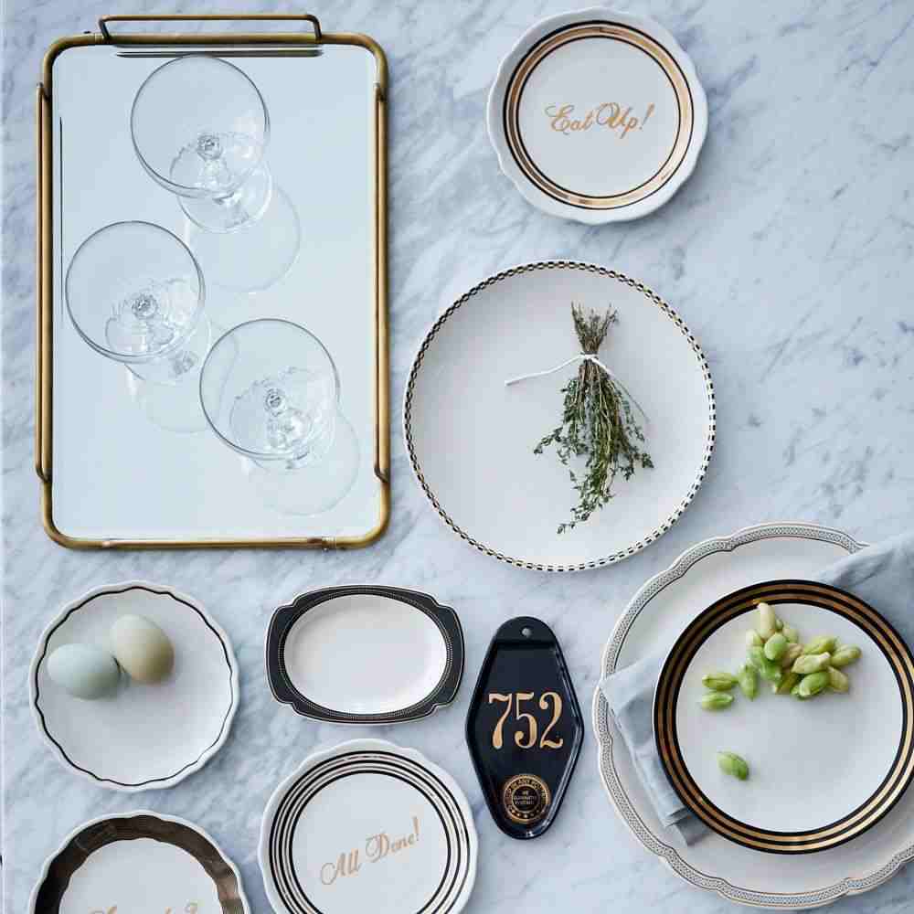 Fishs Eddy Gilded Cafe Mirror Tray