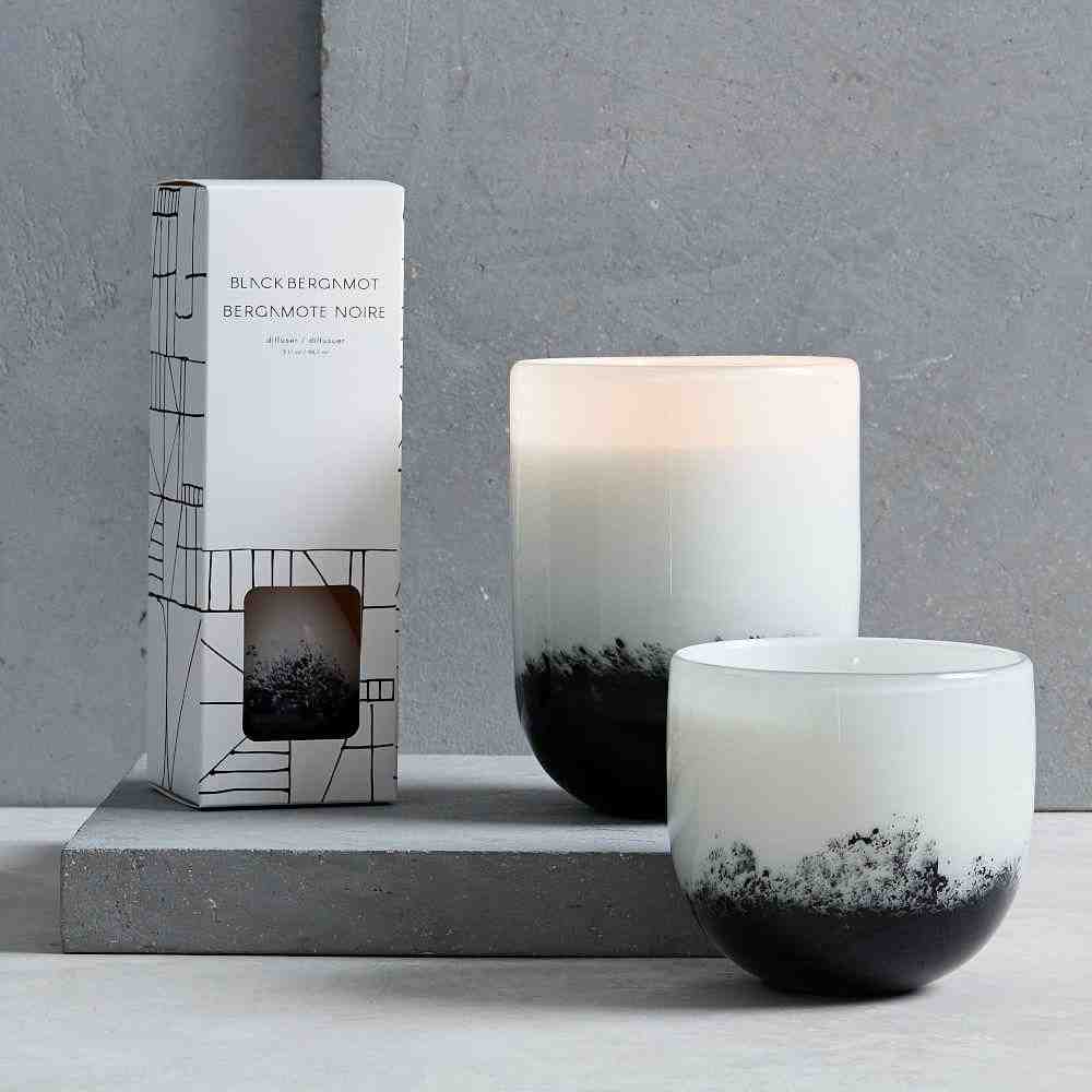 Black + White Speckled Glass Homescent Collection - Black Bergamot