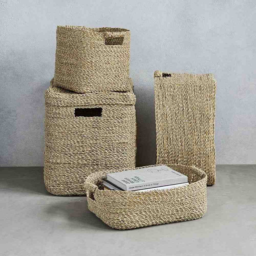 Metallic Woven Storage Baskets