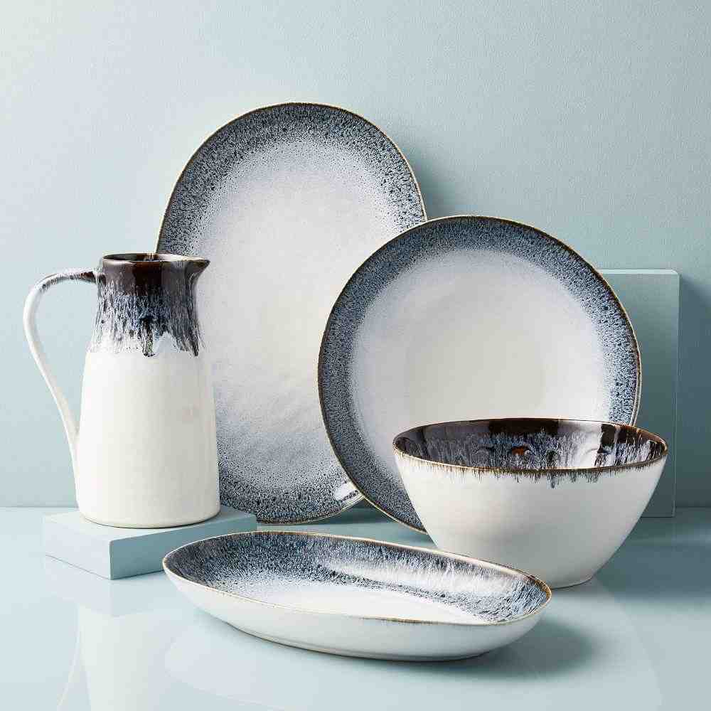 Reactive Glaze Serveware - Black/White