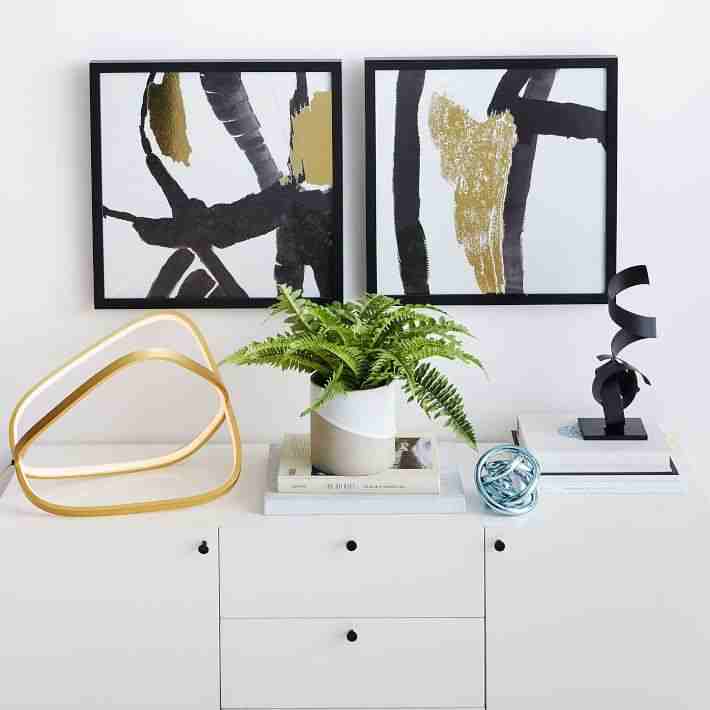 Faux Fern Plant With Black Plastic Pot